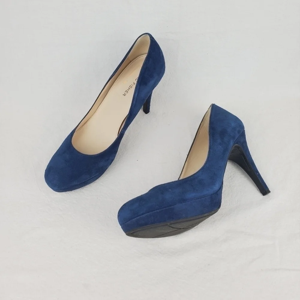 Marc Fisher Sydney blue leather heel pumps size 8.5M